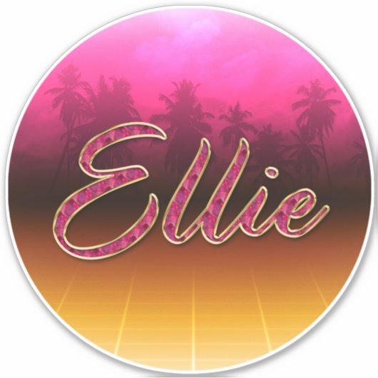 Ellie Vorname Name golden pink Aufkleber Sticker (Vorderseite)