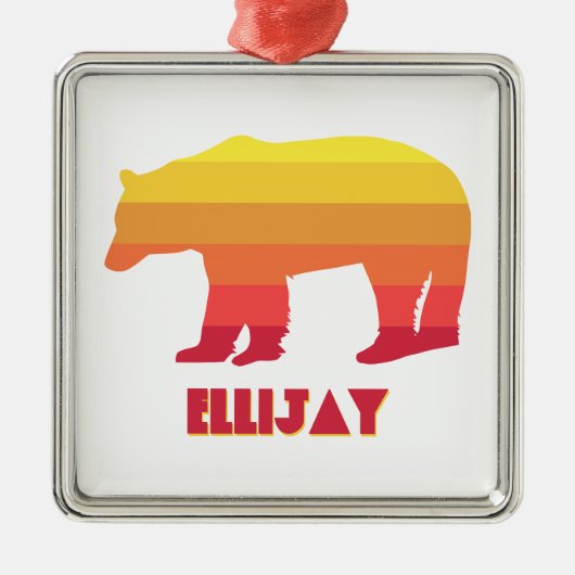 Ellijay Georgia Rainbow Bear Ornament Aus Metall (Vorne)