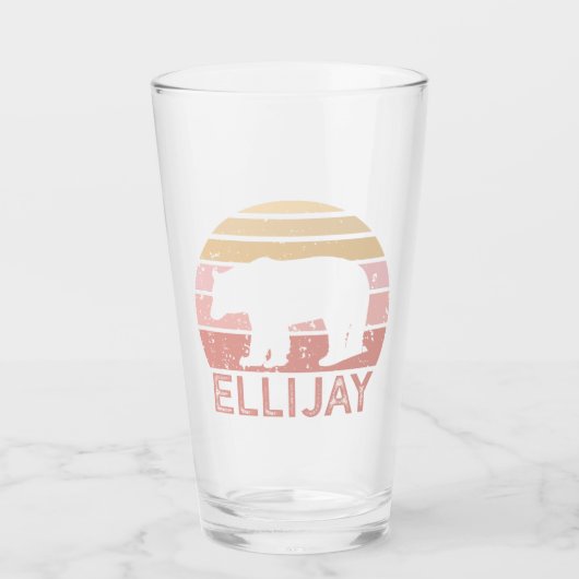 Ellijay Georgia Retro Bär Glas (Vorderseite)