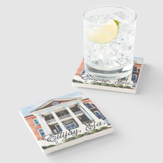 Ellijay, Gilmer Landkreis Courthouse, Georgia Unte Steinuntersetzer (Seitenansicht)