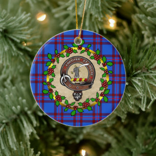 Elliot Clan Abzeichen & Tartan Personalisiert Xmas Keramik Ornament