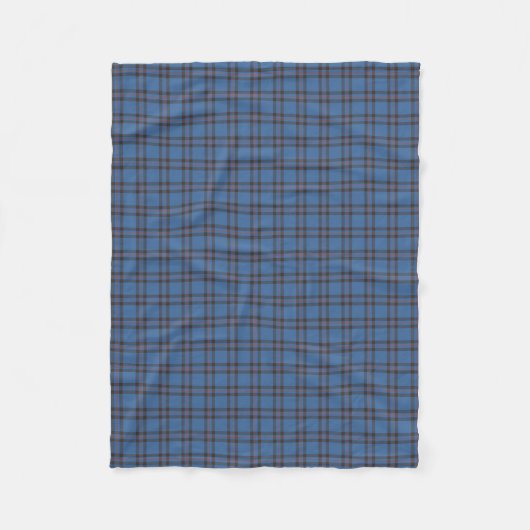 Elliot Clan Blue und Brown Tartan Fleecedecke (Vorderseite)