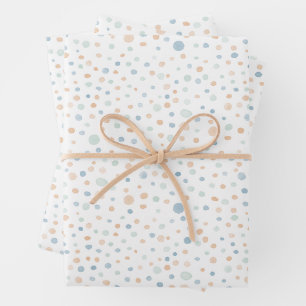 Elliot Confetti Watercolor Dots Wrapping Paper Geschenkpapier Set