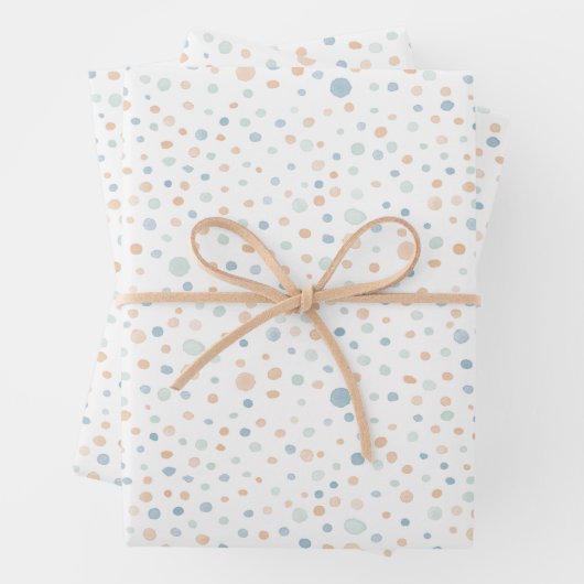 Elliot Confetti Watercolor Dots Wrapping Paper Geschenkpapier Set (Beispiel)
