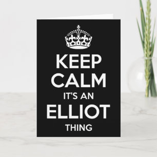 Elliot Geschenk Name Keep Calm Lustig Personalisie Karte