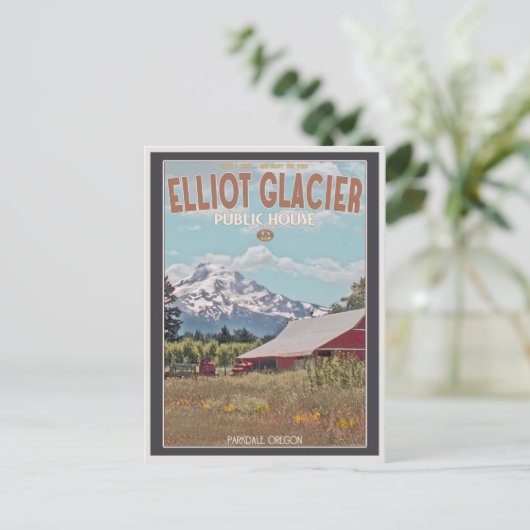 Elliot Glacier Public House Postkarte (Stehend Vorderseite)