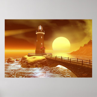 Elliot Key Lighthouse - Ankommender Sturm Poster
