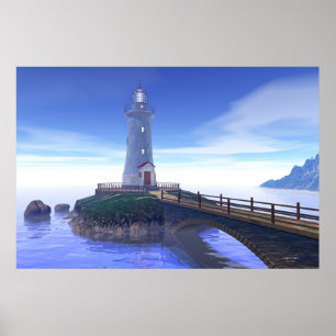 Elliot Key Lighthouse - Caribbean Blue Poster