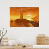 Elliot Key Lighthouse - Golden Sunset Poster (Küche)