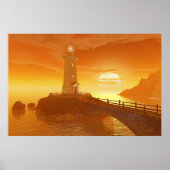Elliot Key Lighthouse - Golden Sunset Poster (Vorne)
