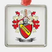 Elliott-Familienwappen-Wappen Silbernes Ornament (Vorne)