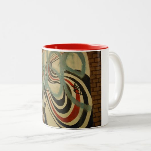 Elliott-Smith-Denkmal-Wand Zweifarbige Tasse (VorderseiteRechts)