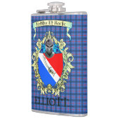 Elliott Tartan und Wappen Flachmann (Links)