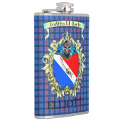 Elliott Tartan und Wappen Flachmann (Rechts)