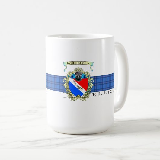 Elliott Wappen & Tartan Kaffee oder Tee Tasse (VorderseiteRechts)