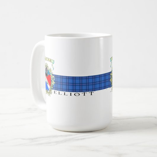 Elliott Wappen & Tartan Kaffee oder Tee Tasse (Vorderseite Links)