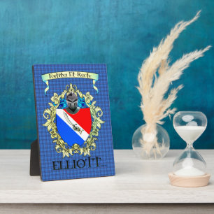 Elliott Wappen und Tartan Fotoplatte