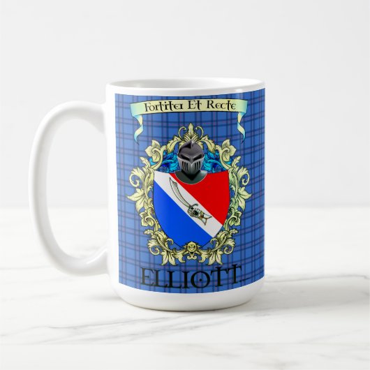 Elliott Wappen und Tartan Kaffeetasse (Links)