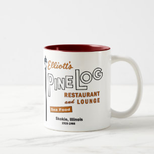 Elliott's Pine Log Restaurant, Skokie, IL. 1939-88 Zweifarbige Tasse