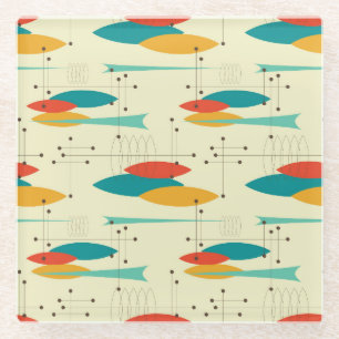 Ellipse-Liniendesign aus dem Mittelalter, undurchs Glasuntersetzer