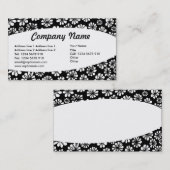 Elliptisch - B&W Floral Visitenkarte (Vorne/Hinten)