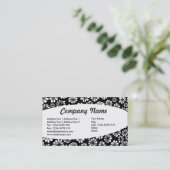 Elliptisch - B&W Floral Visitenkarte (Stehend Vorderseite)