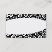 Elliptisch - B&W Floral Visitenkarte (Rückseite)