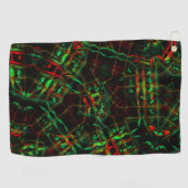 Elliptisch zerstört, glanzgrüne bis rote Linien Golfhandtuch (Horizontal)