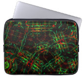 Elliptisch zerstört, glanzgrüne bis rote Linien Laptopschutzhülle (Vorderseite)