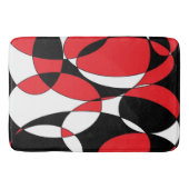 Elliptische Badematte, schwarz, weiß und rot Badematte (Vorderseite)