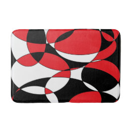 Elliptische Badematte, schwarz, weiß und rot Badematte