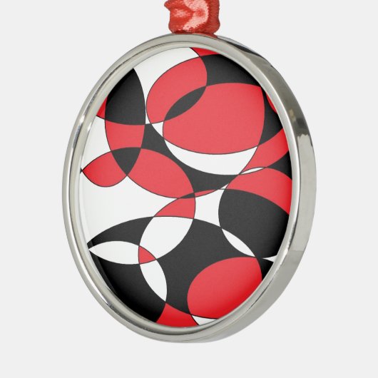 Elliptische Elliptika, Schwarzweiß und Rot Ornament Aus Metall (Links)