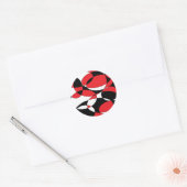 Elliptische Elliptika, Schwarzweiß und Rot Runder Aufkleber (Umschlag)