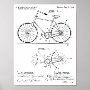Elliptischer Fahrrad-Geschmacksmuster-Druck des Poster