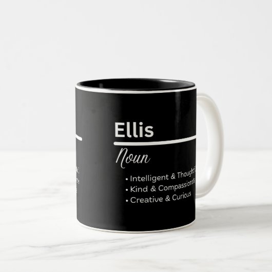 Ellis Boy Name Definition Personalized Mug Zweifarbige Tasse (VorderseiteRechts)