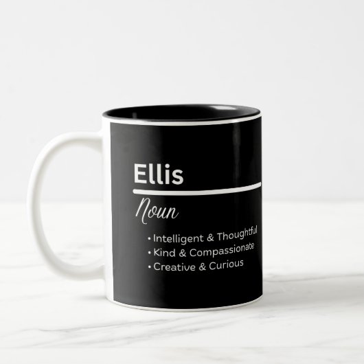 Ellis Boy Name Definition Personalized Mug Zweifarbige Tasse (Links)