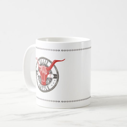 Ellis Cattle Personalisiertes Logo Kaffeetasse (Vorderseite Links)