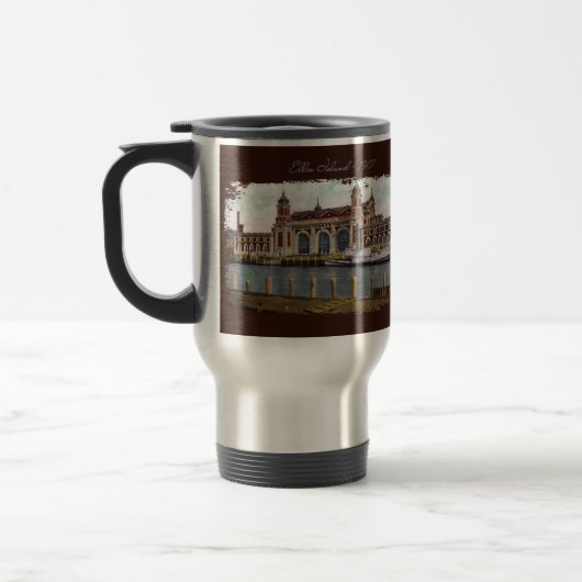 Ellis Island Painted Travel Mug Reisebecher (Links)