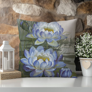 Ellis Rowan Blue Cloud Water Lily Vintage Blume Kissen