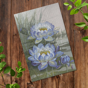 Ellis Rowan Blue Cloud Water Lily Vintage Blume Puzzle