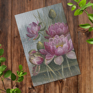 Ellis Rowan Pink Water Lily Vintage Blume Puzzle