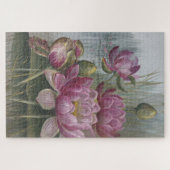 Ellis Rowan Pink Water Lily Vintage Blume Puzzle (Horizontal)