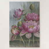 Ellis Rowan Pink Water Lily Vintage Blume Puzzle (Vertikal)