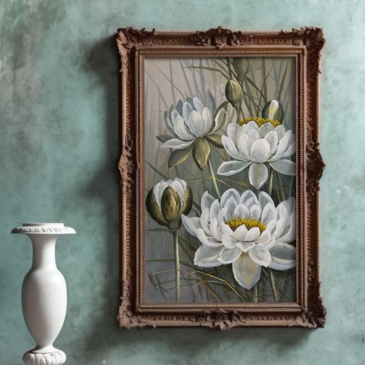 Ellis Rowan White Water Lily Vintage Blume Poster