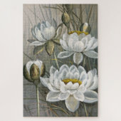 Ellis Rowan White Water Lily Vintage Blume Puzzle (Vertikal)