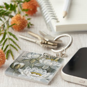 Ellis Rowan White Water Lily Vintage Blume Schlüsselanhänger (Vorderseite rechts)