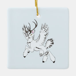 Ellis-Untamed Arctic OC Fantasy Winged Reindeer Keramikornament