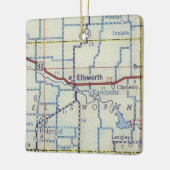 Ellsworth KS Vintage Karte Keramikornament (Links)