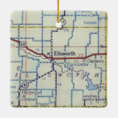 Ellsworth KS Vintage Karte Keramikornament (Rückseite)