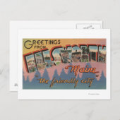 Ellsworth, Maine - Große Letter-Szenen Postkarte (Vorne/Hinten)